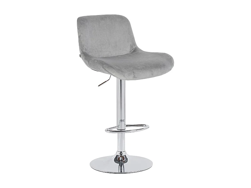 Tabouret de bar - Velours - Gris - Solon