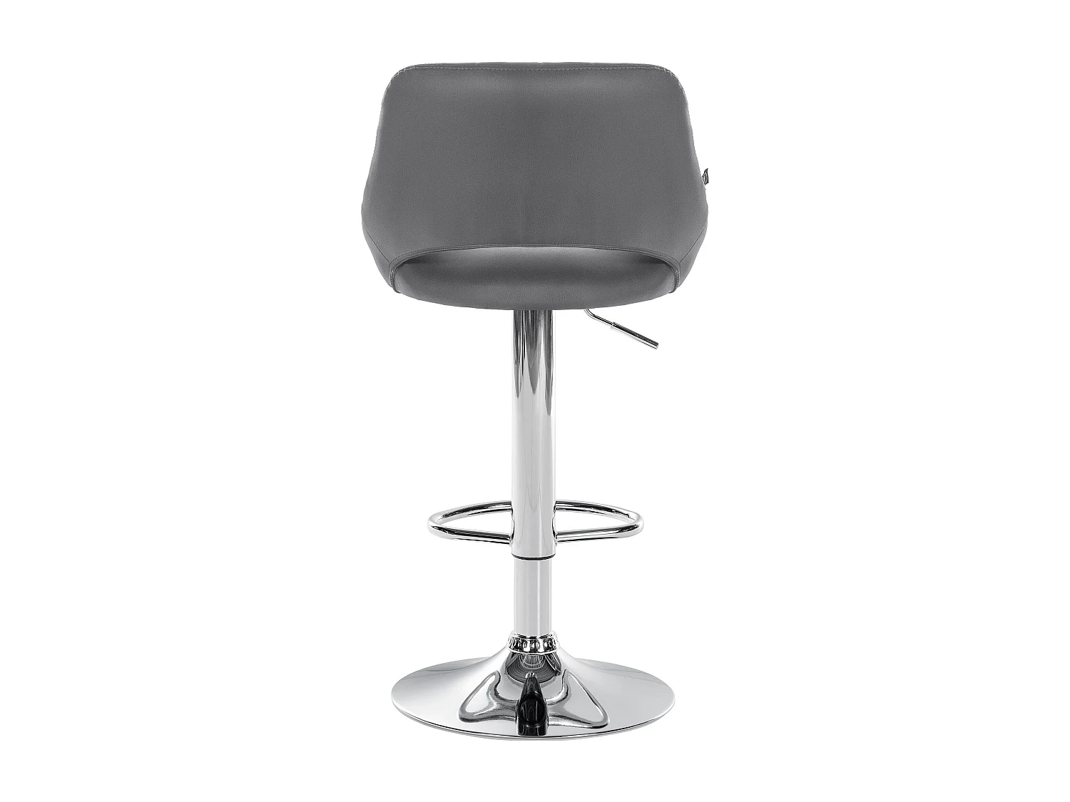 Tabouret de bar - Similicuir & Chrome - Gris - Milet