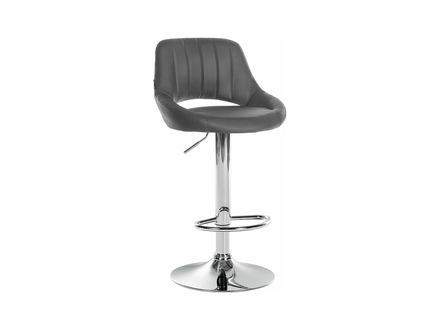 Tabouret de bar - Similicuir & Chrome - Gris - Milet