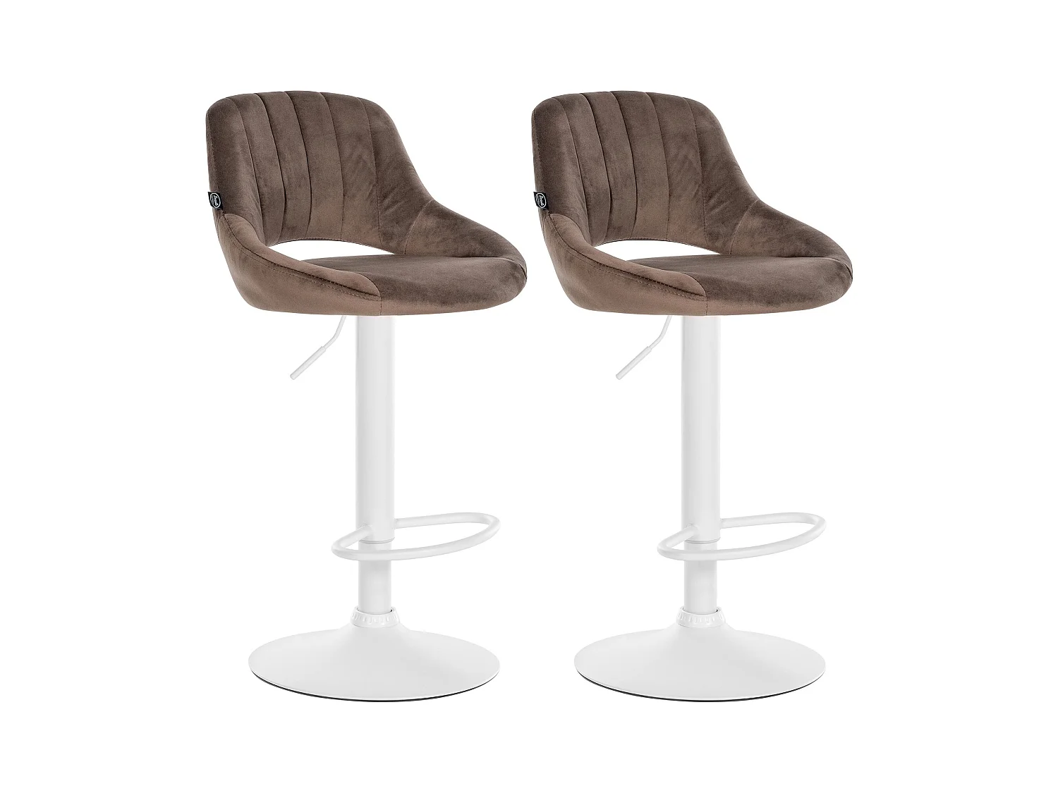 Lot de 2  Tabouret de bar - Velours - Marron - Milet