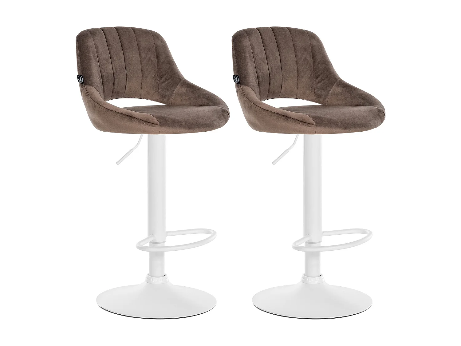 Lot de 2  Tabouret de bar - Velours - Marron - Milet