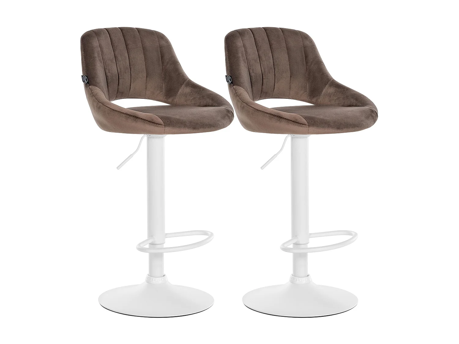 Lot de 2  Tabouret de bar - Velours - Marron - Milet