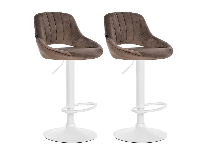 Lot de 2  Tabouret de bar - Velours - Marron - Milet