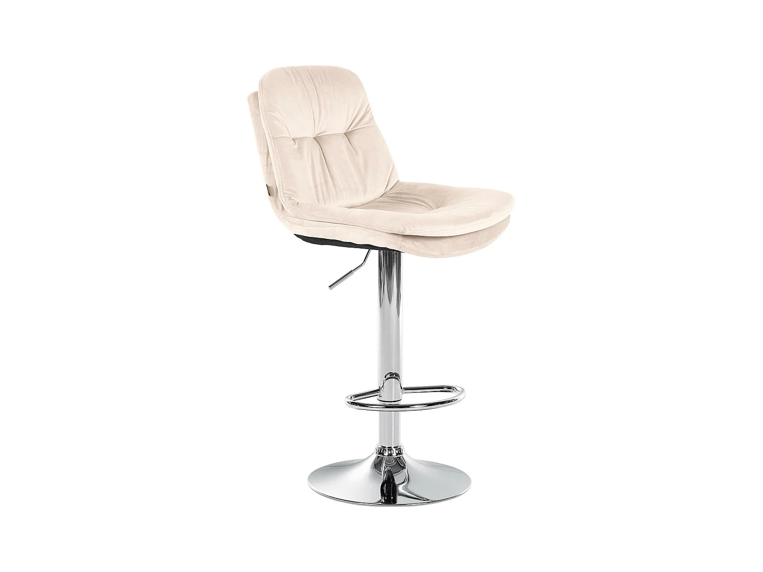 Tabouret de bar - Velours - Crème - Laurel