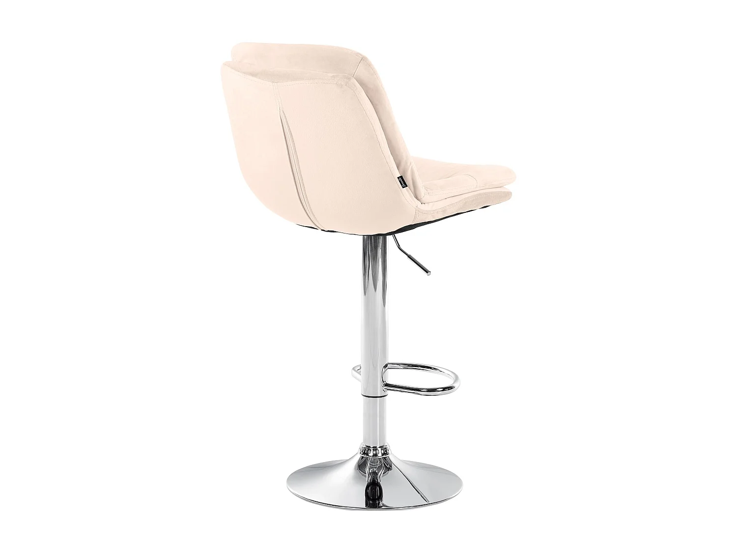 Tabouret de bar - Velours - Crème - Laurel