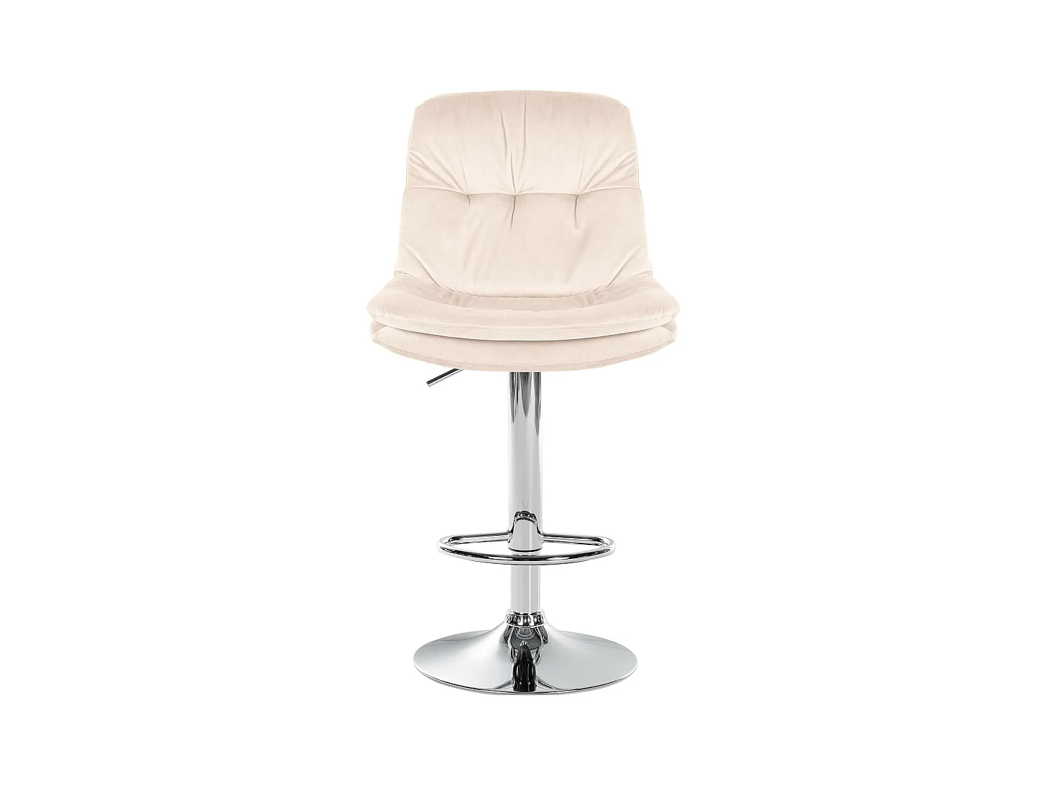 Tabouret de bar - Velours - Crème - Laurel