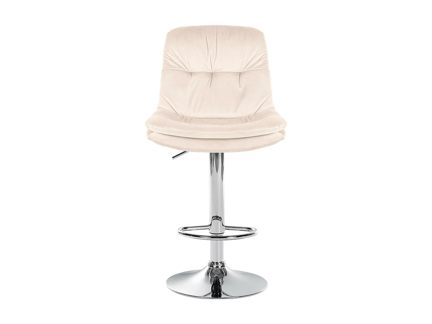 Tabouret de bar - Velours - Crème - Laurel