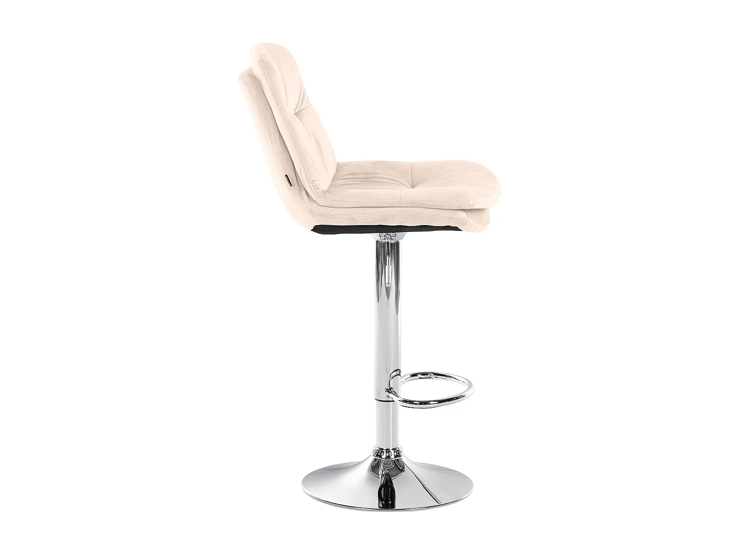 Tabouret de bar - Velours - Crème - Laurel