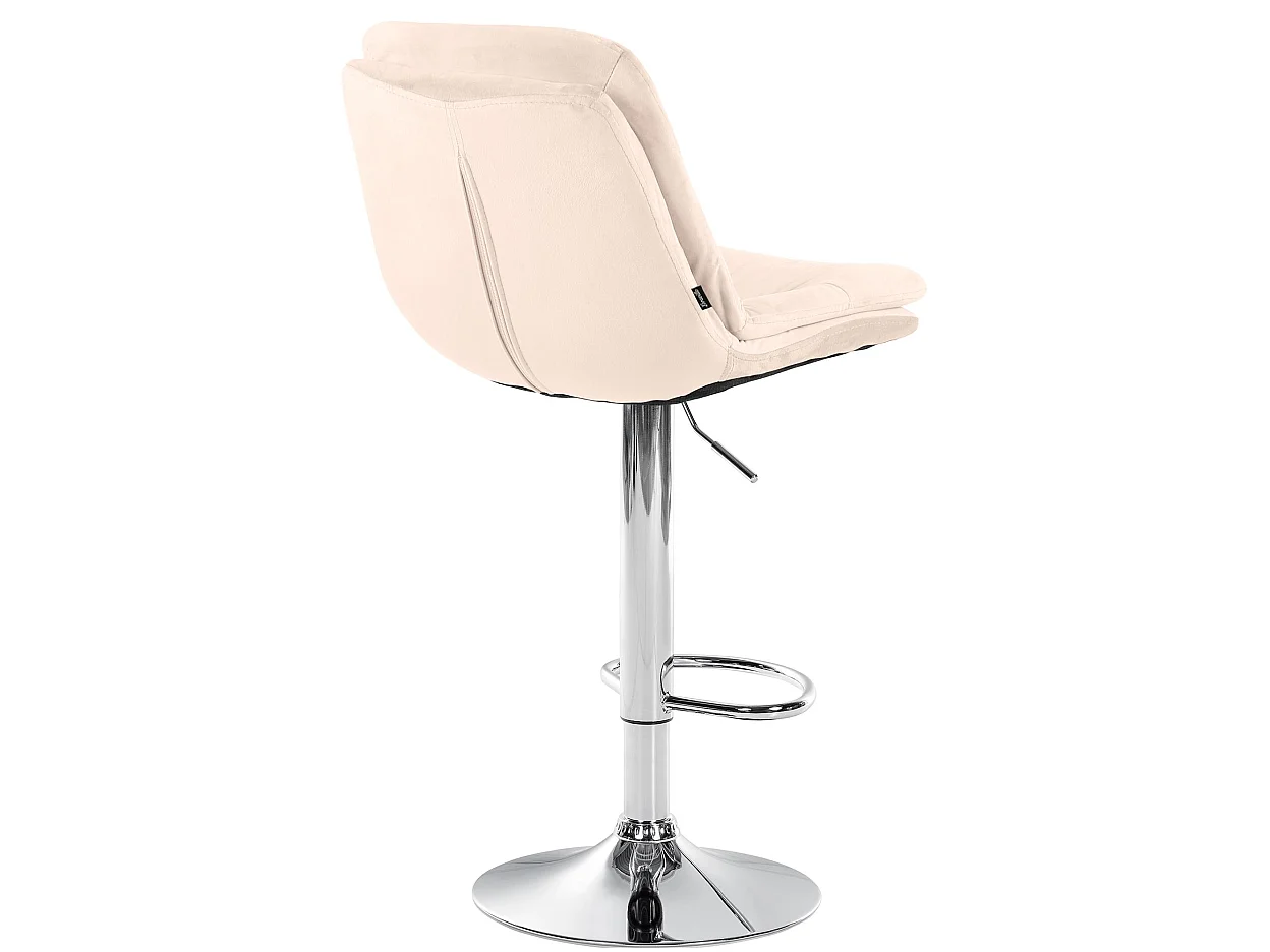 Tabouret de bar - Velours - Crème - Laurel