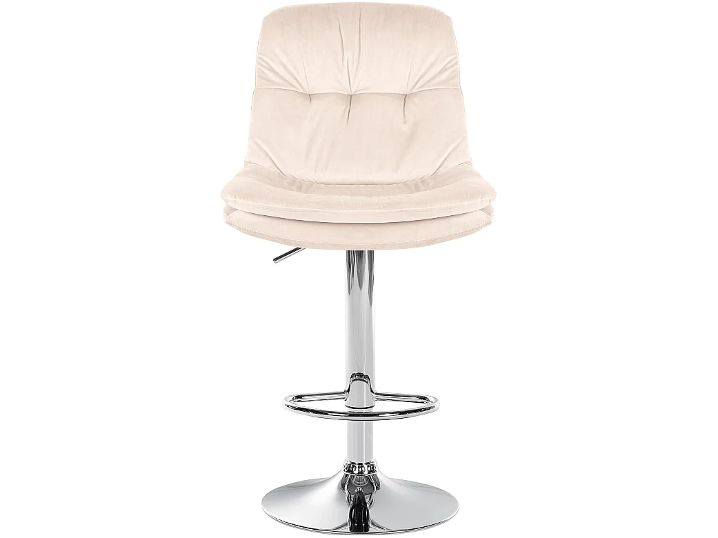 Tabouret de bar - Velours - Crème - Laurel