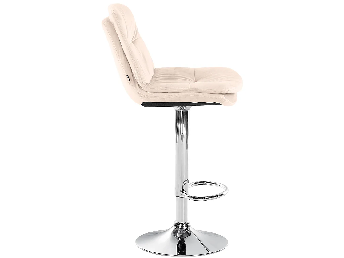 Tabouret de bar - Velours - Crème - Laurel