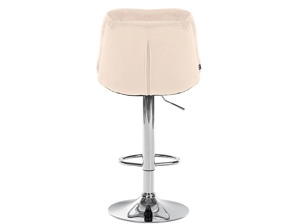 Tabouret de bar - Velours - Crème - Laurel