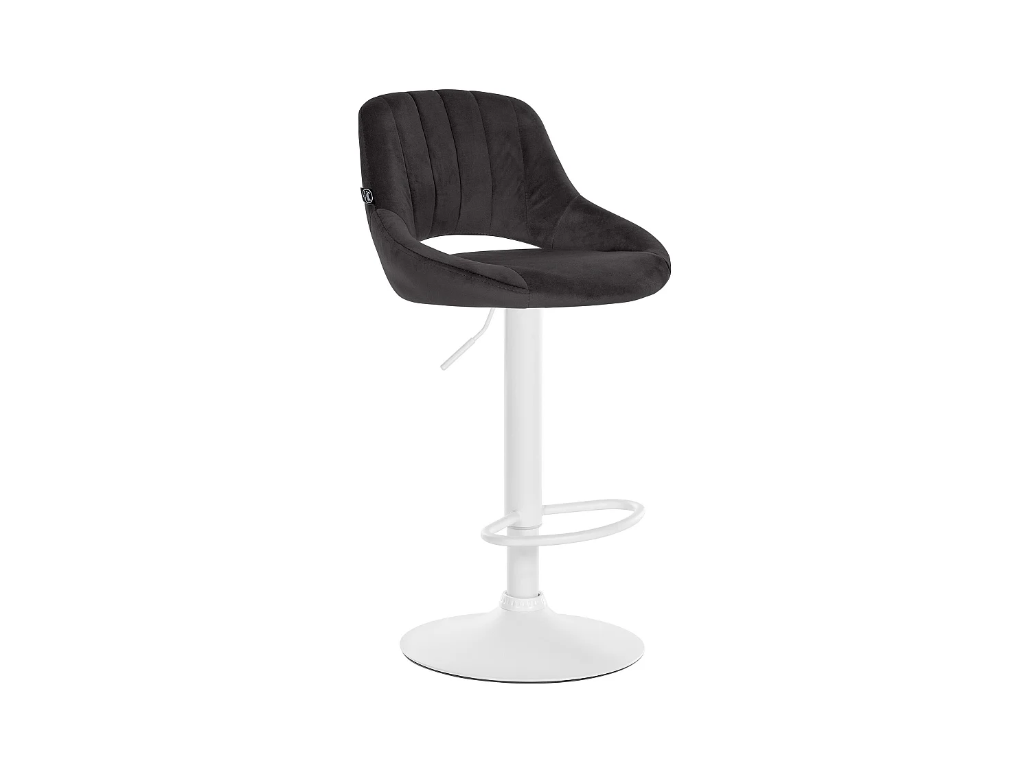 Tabouret de bar - Velours & Blanc - Noir - Milet