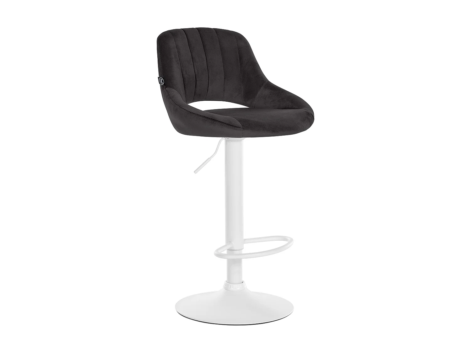 Tabouret de bar - Velours & Blanc - Noir - Milet