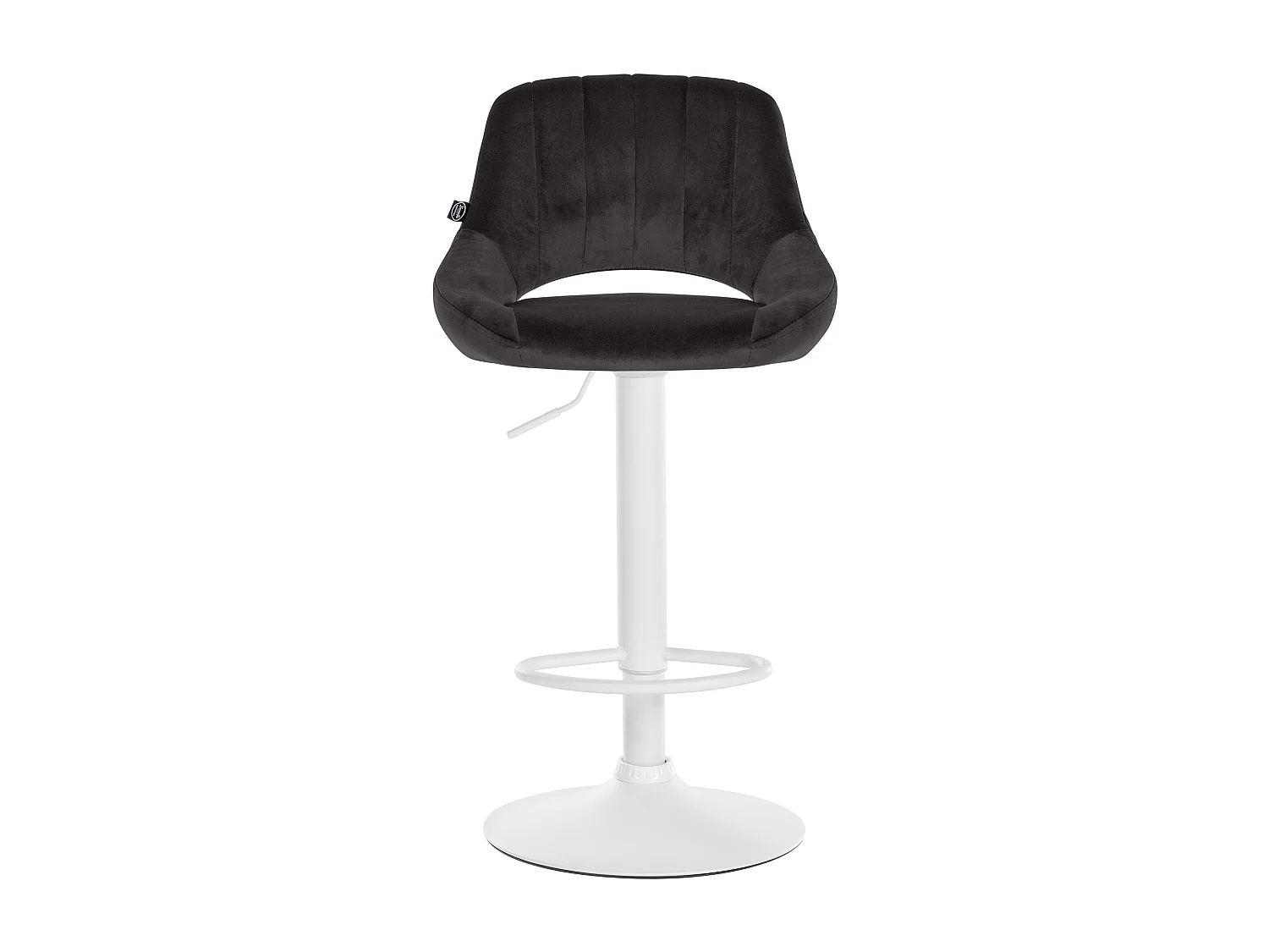 Tabouret de bar - Velours & Blanc - Noir - Milet