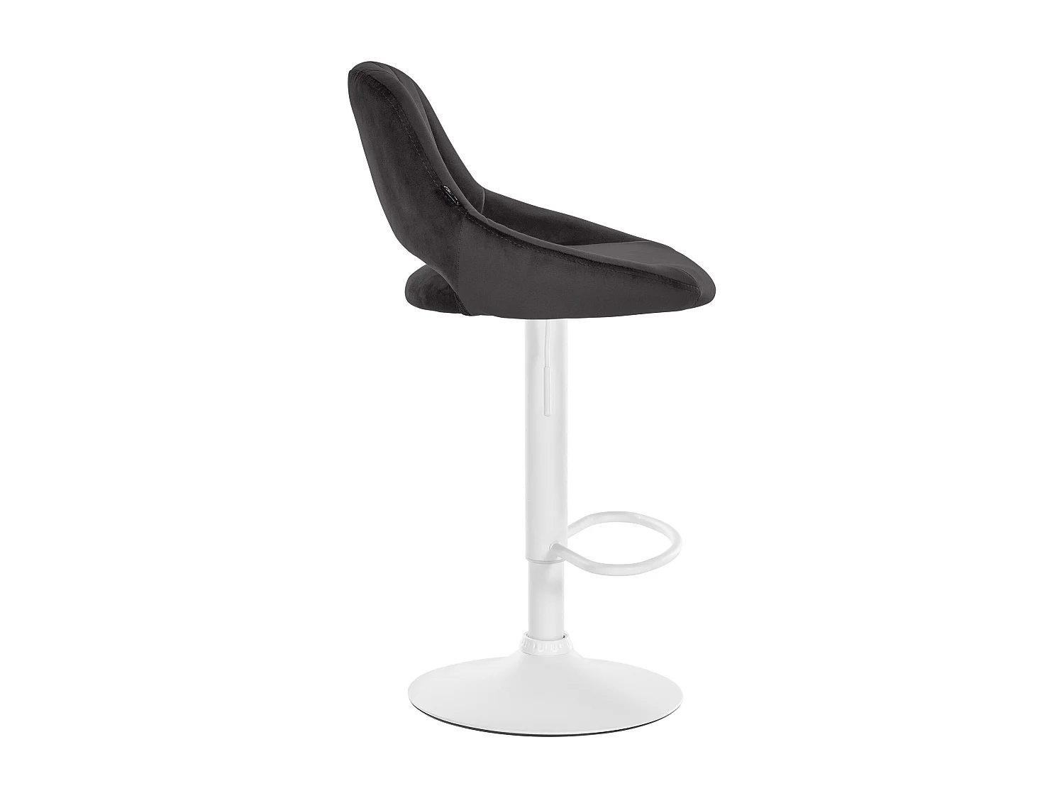 Tabouret de bar - Velours & Blanc - Noir - Milet