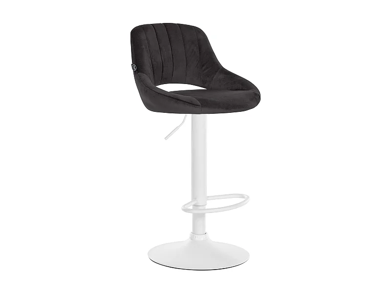 Tabouret de bar - Velours & Blanc - Noir - Milet