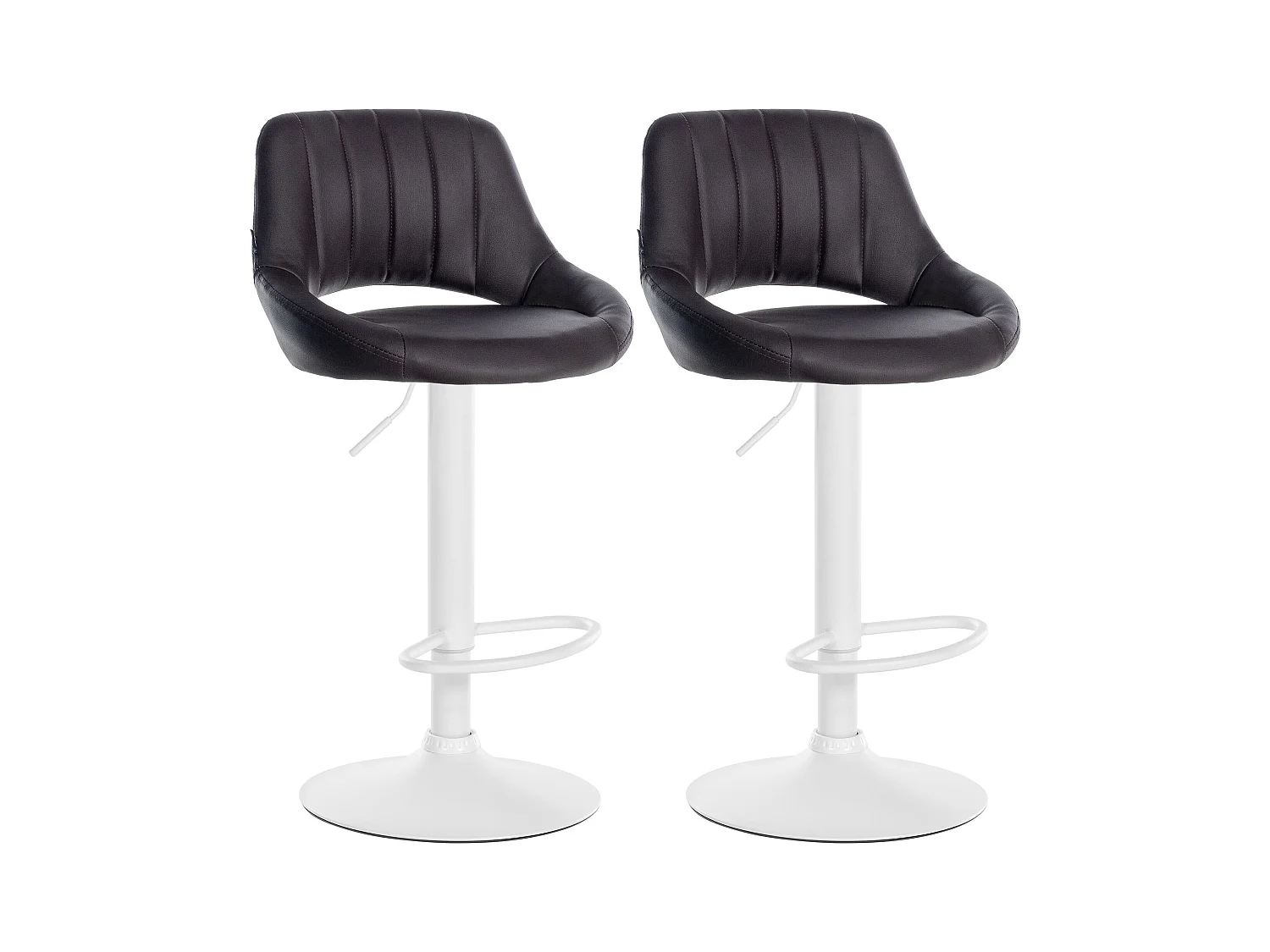 Lot de 2  Tabouret de bar - Similicuir - Marron - Milet