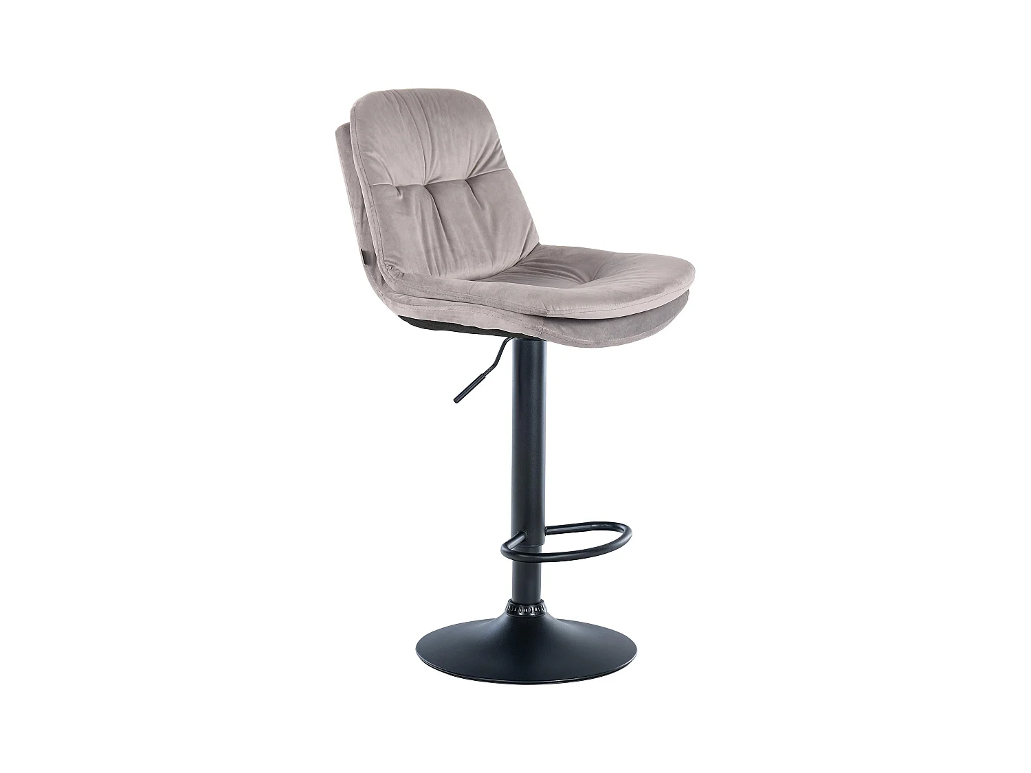 Tabouret de bar - Velours - Gris - Laurel