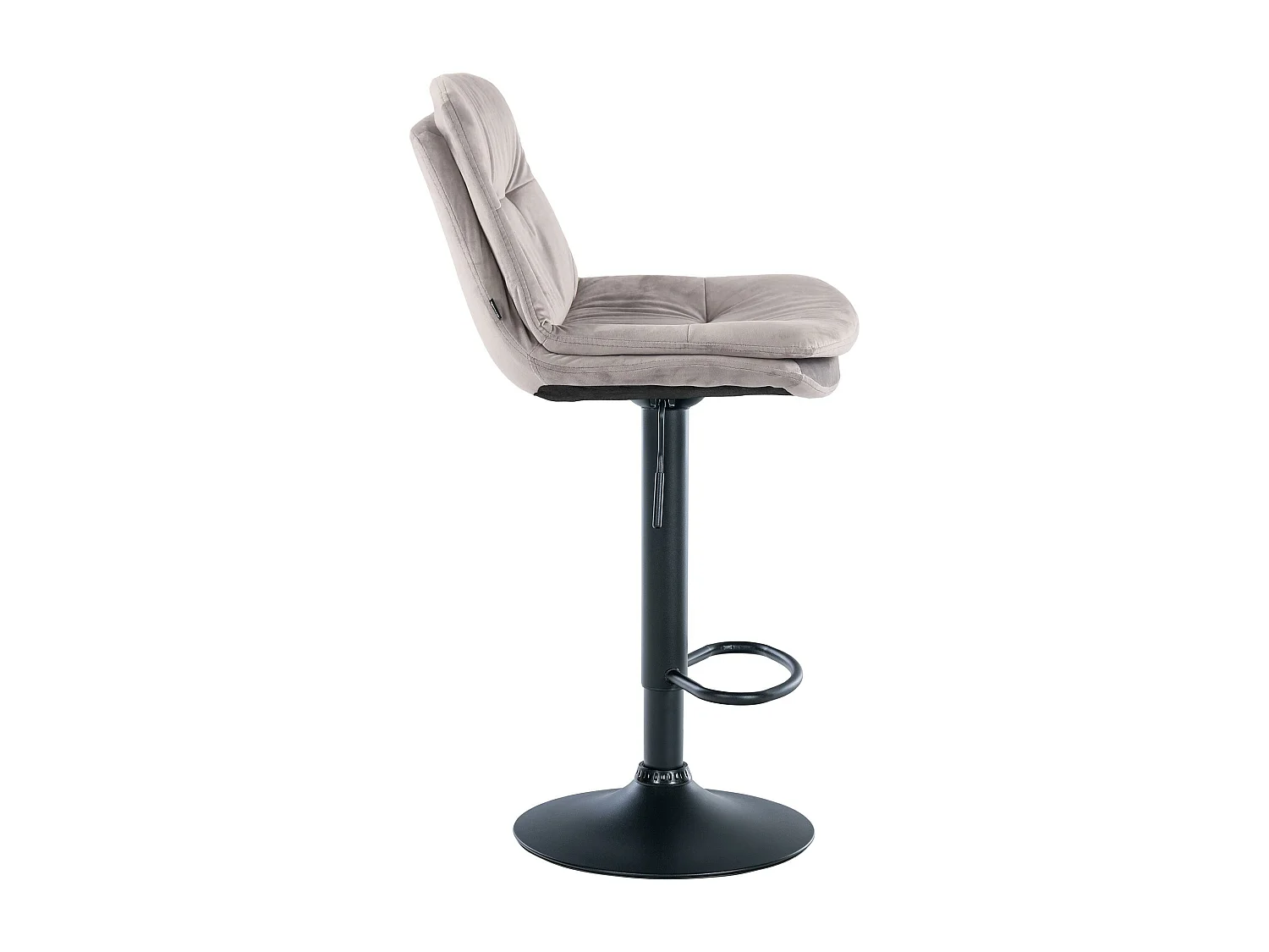 Tabouret de bar - Velours - Gris - Laurel