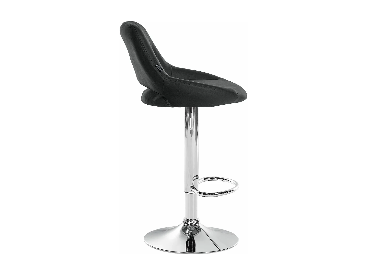 Tabouret de bar - Similicuir & Chrome - Noir - Milet