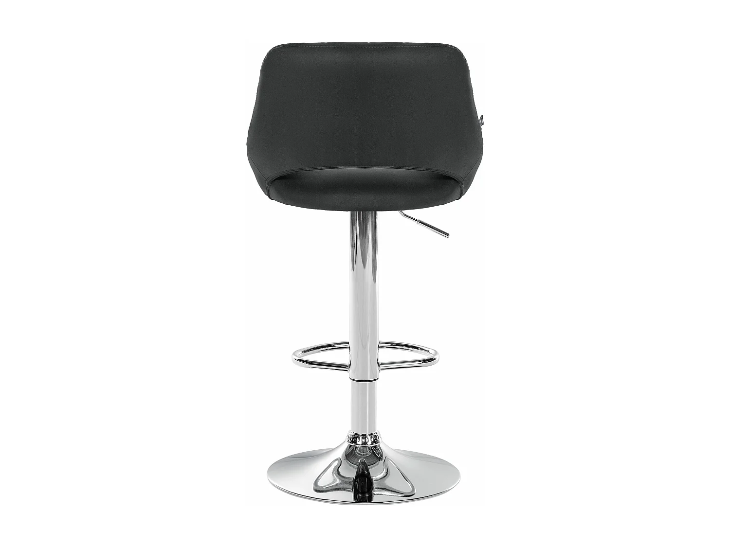 Tabouret de bar - Similicuir & Chrome - Noir - Milet