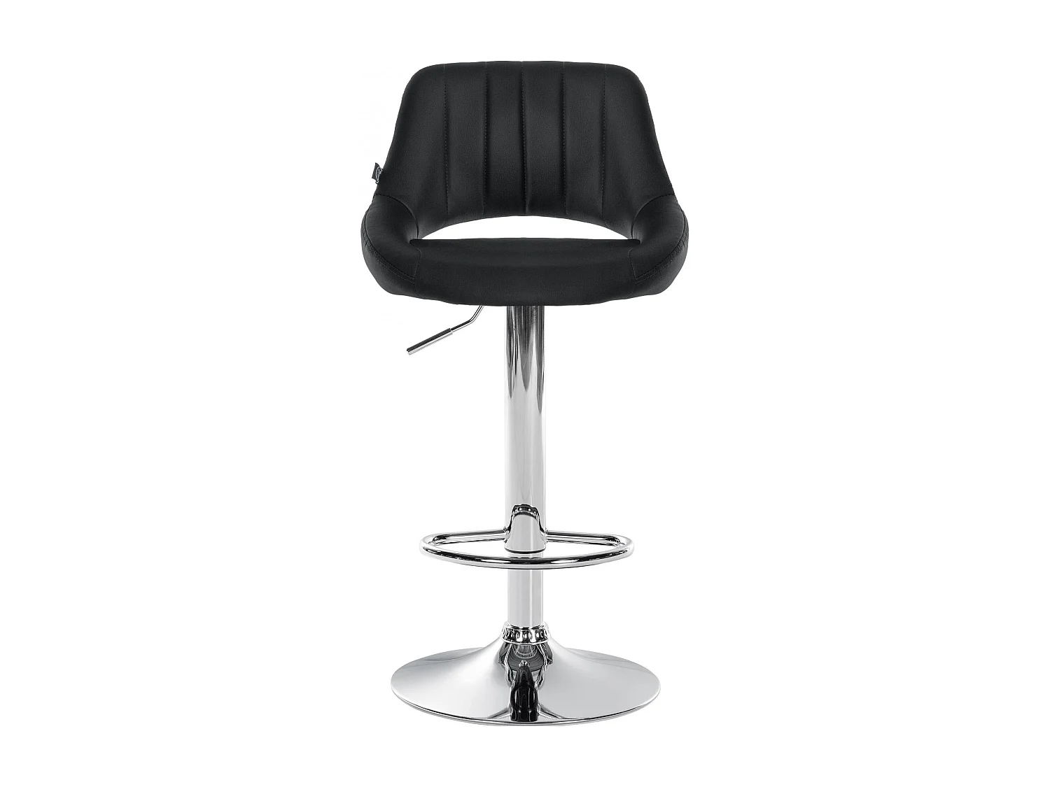 Tabouret de bar - Similicuir & Chrome - Noir - Milet