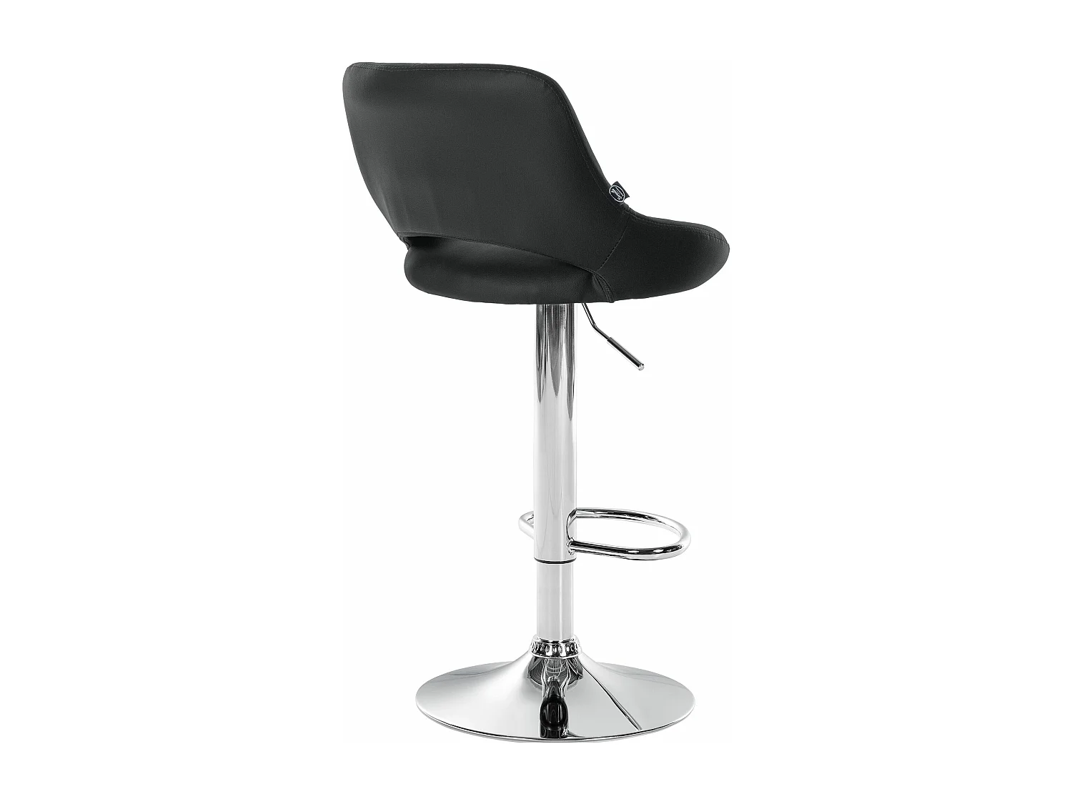 Tabouret de bar - Similicuir & Chrome - Noir - Milet