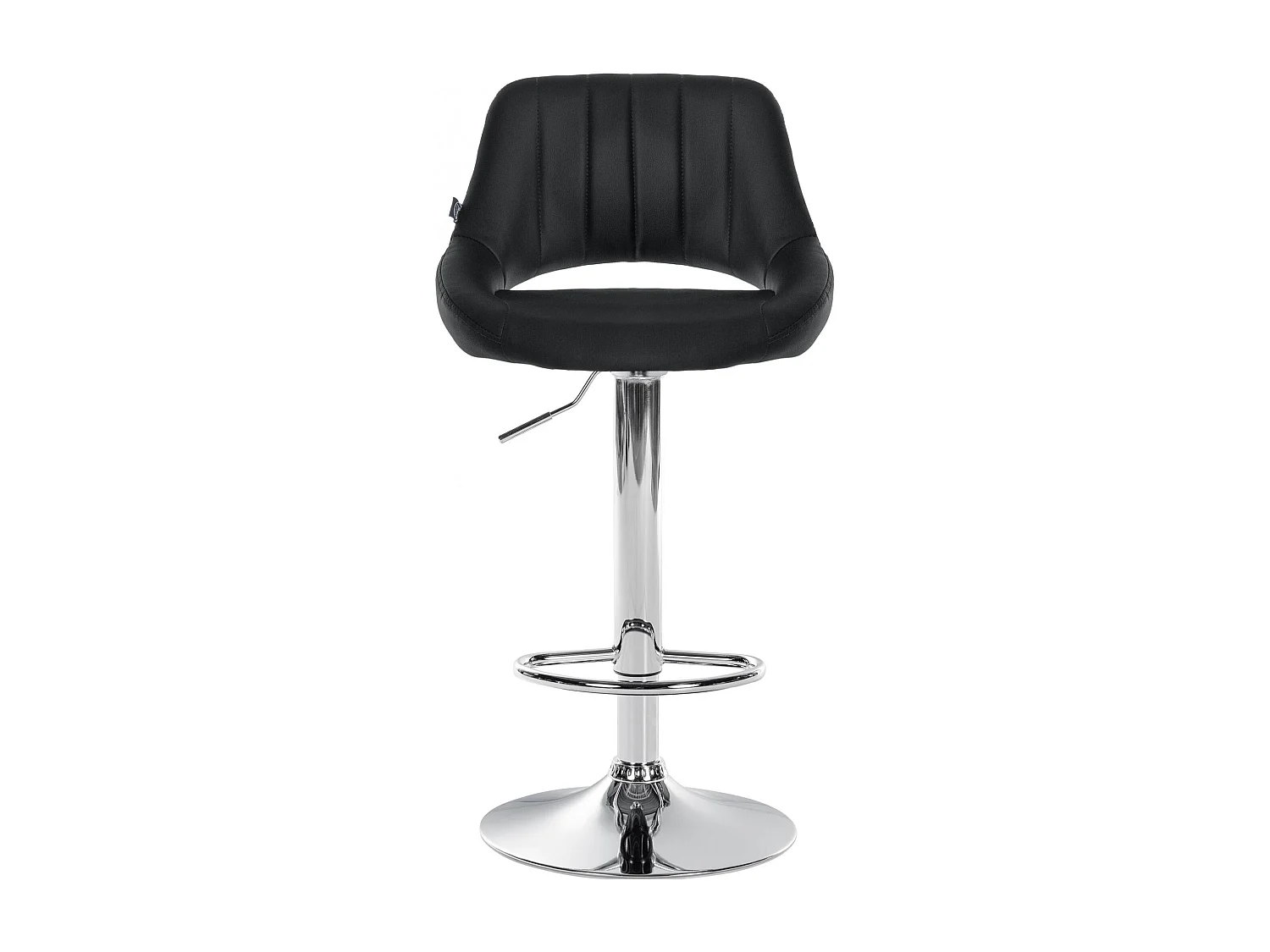 Tabouret de bar - Similicuir & Chrome - Noir - Milet