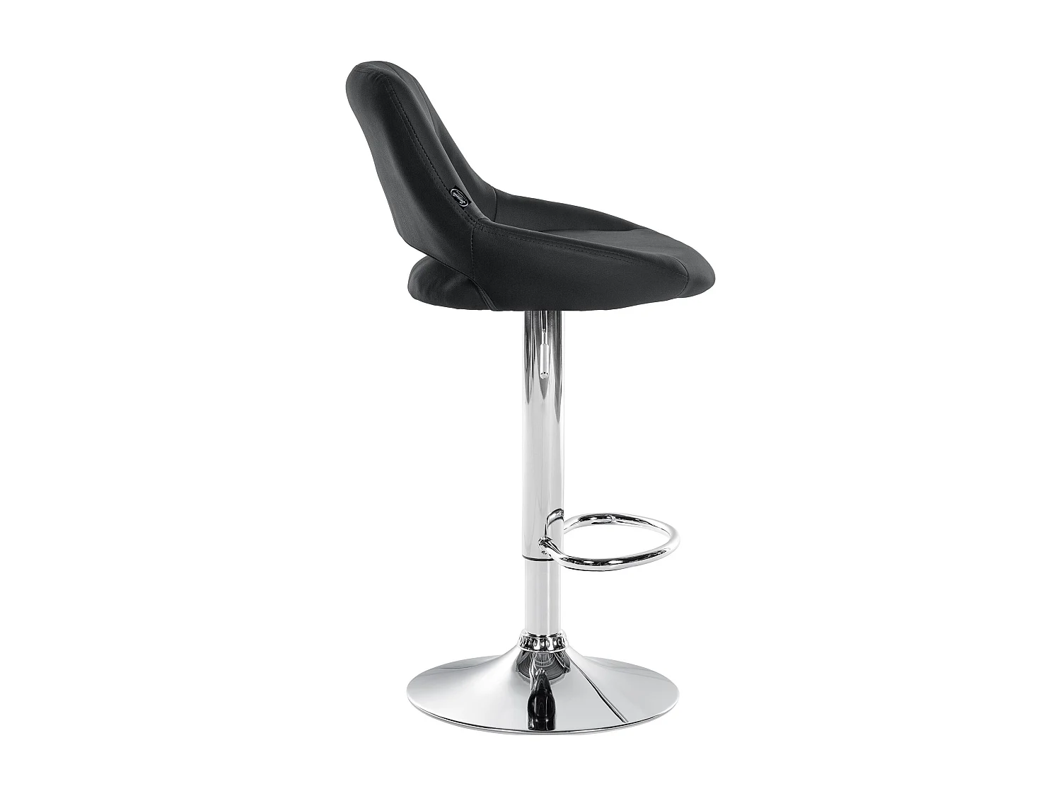 Tabouret de bar - Similicuir & Chrome - Noir - Milet