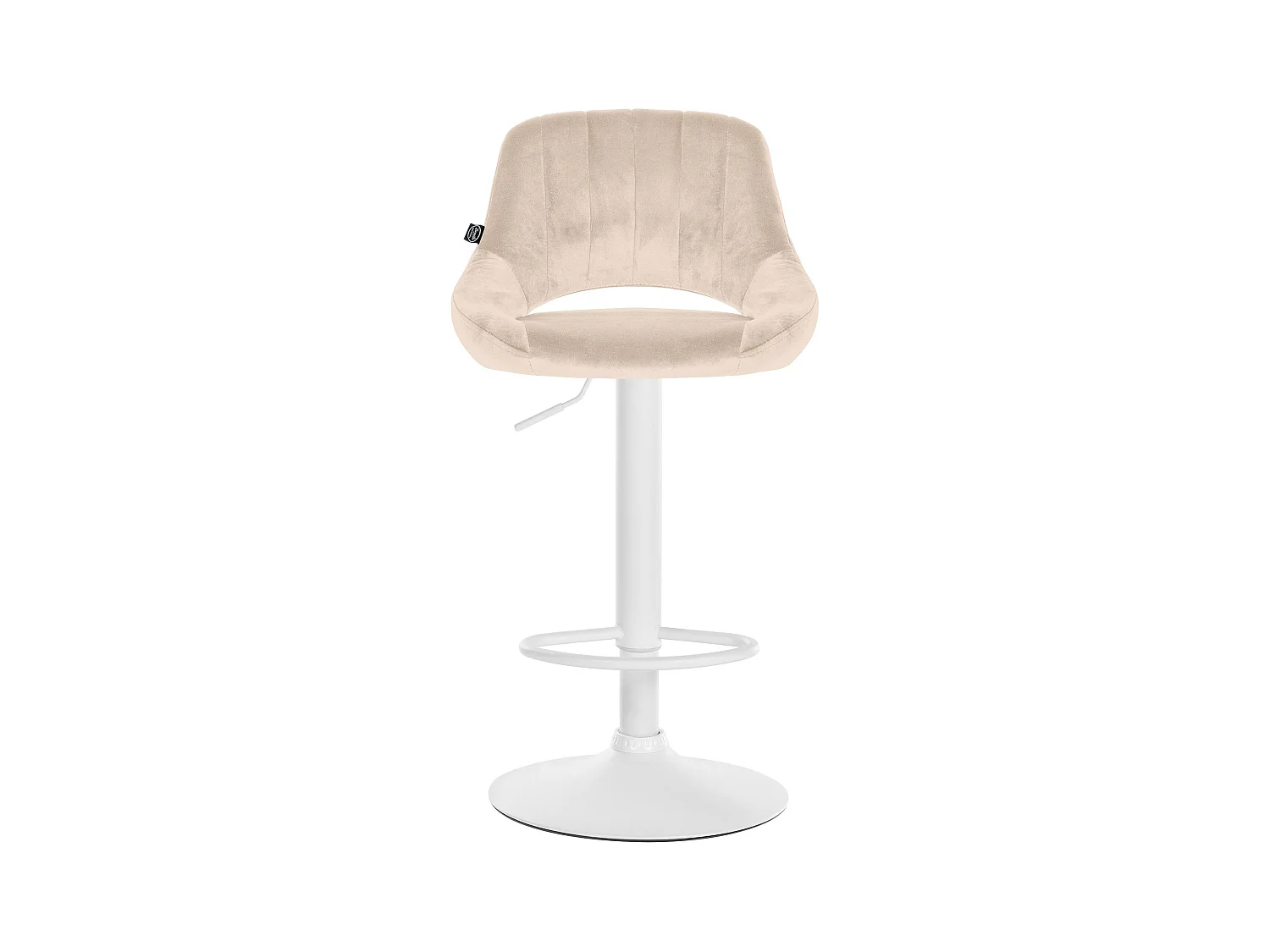 Lot de 2  Tabouret de bar - Velours - Crème - Milet