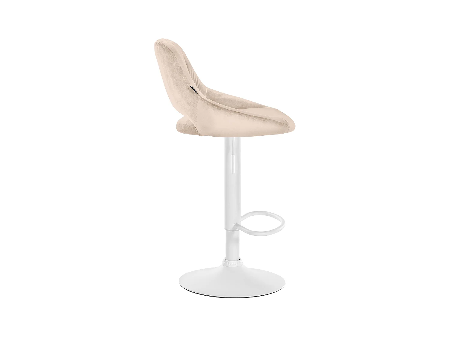Lot de 2  Tabouret de bar - Velours - Crème - Milet