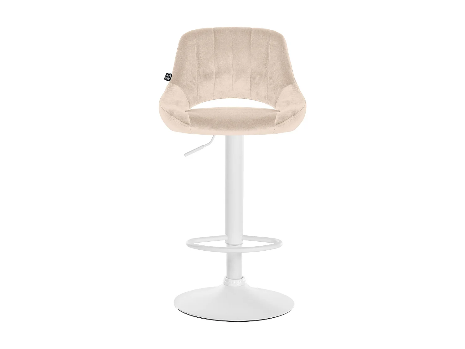 Lot de 2  Tabouret de bar - Velours - Crème - Milet