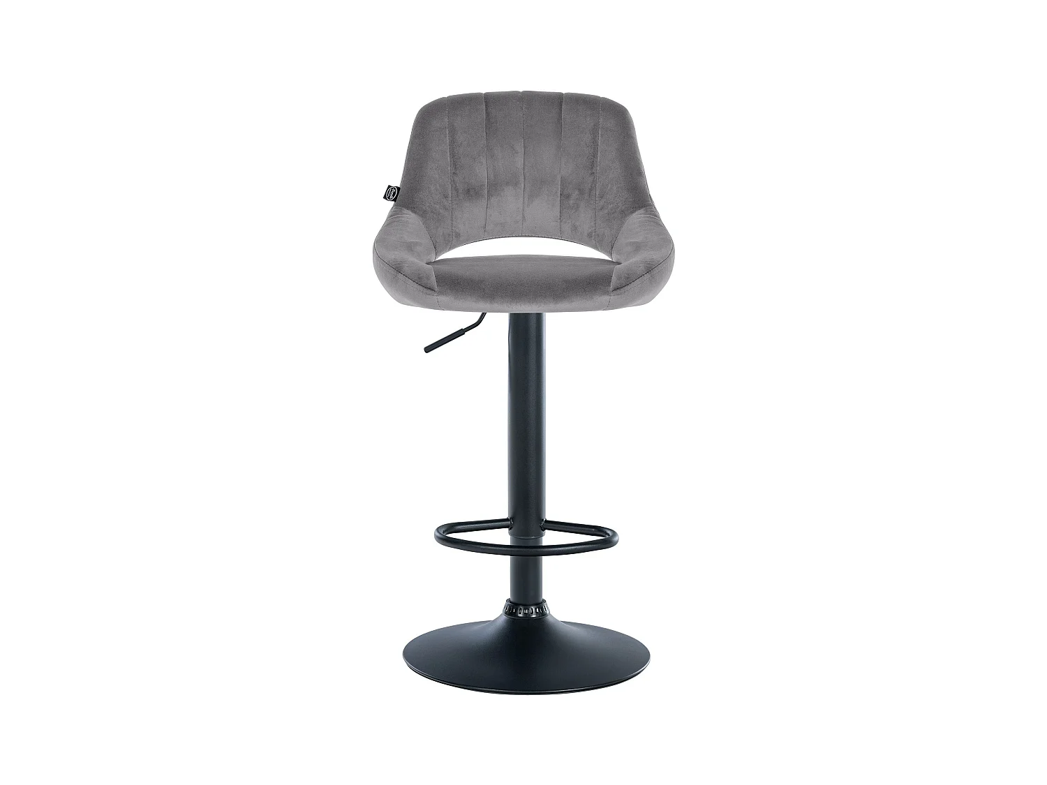 Lot de 2  Tabouret de bar - Velours - Gris foncé - Milet