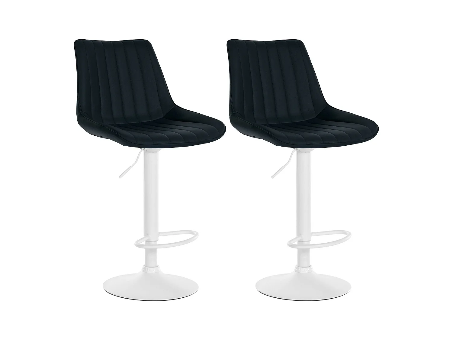 Lot de 2  Tabouret de bar - Similicuir - Noir - Toni