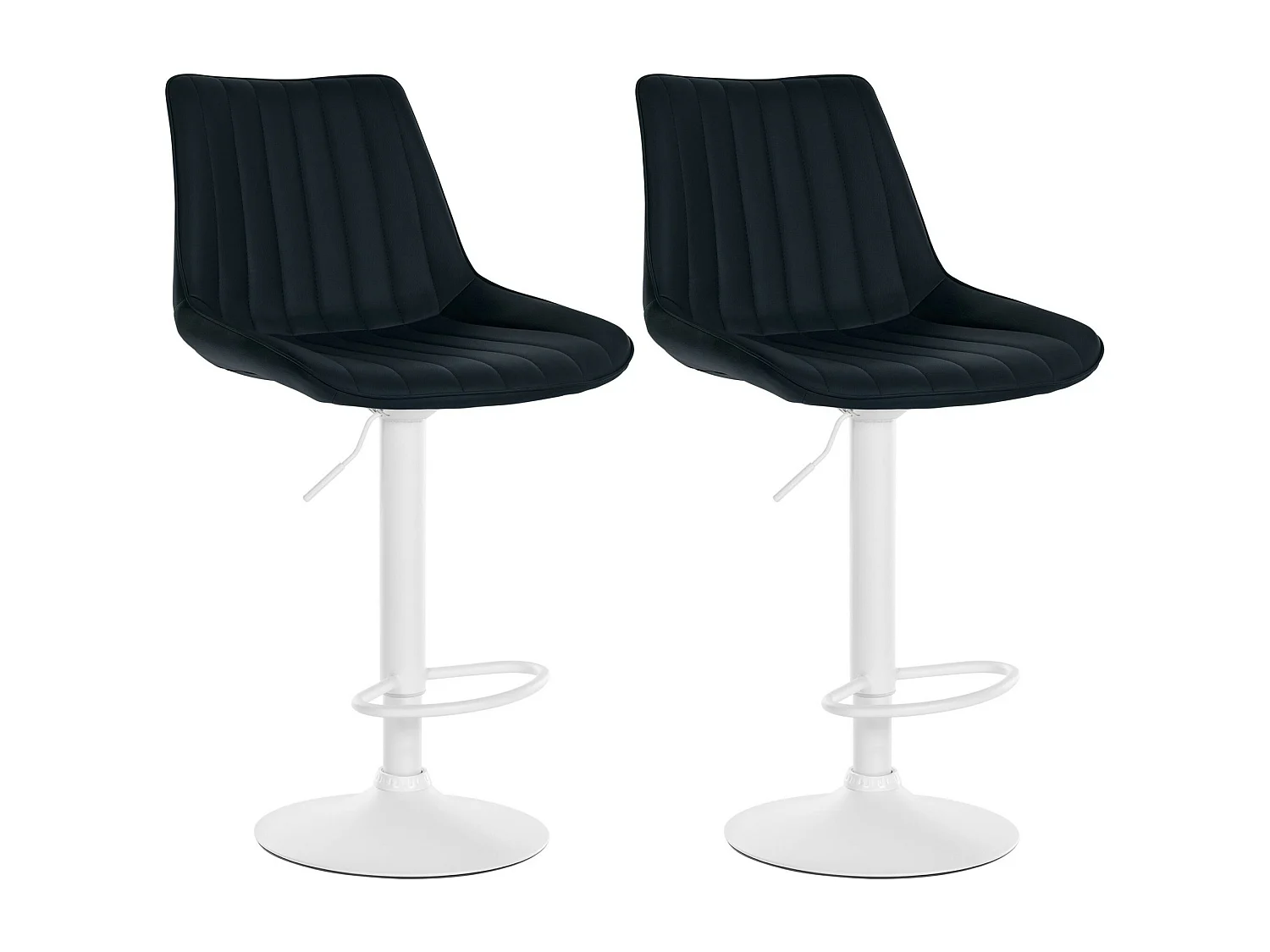 Lot de 2  Tabouret de bar - Similicuir - Noir - Toni