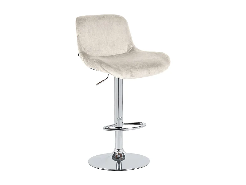 Tabouret de bar - Velours - Crème - Solon