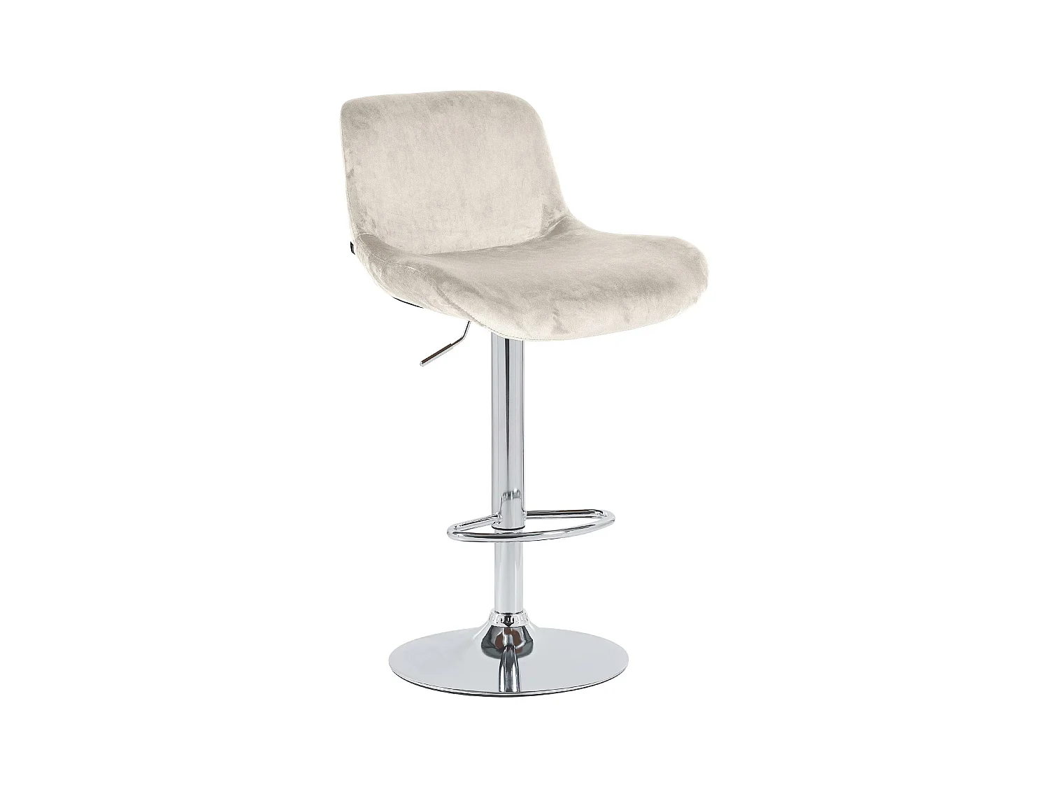 Tabouret de bar - Velours - Crème - Solon