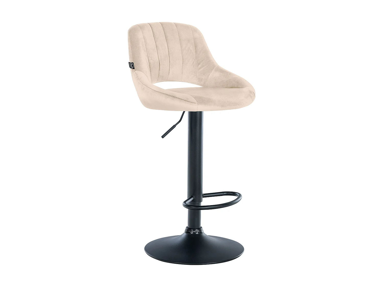 Tabouret de bar - Velours & Noir - Crème - Milet