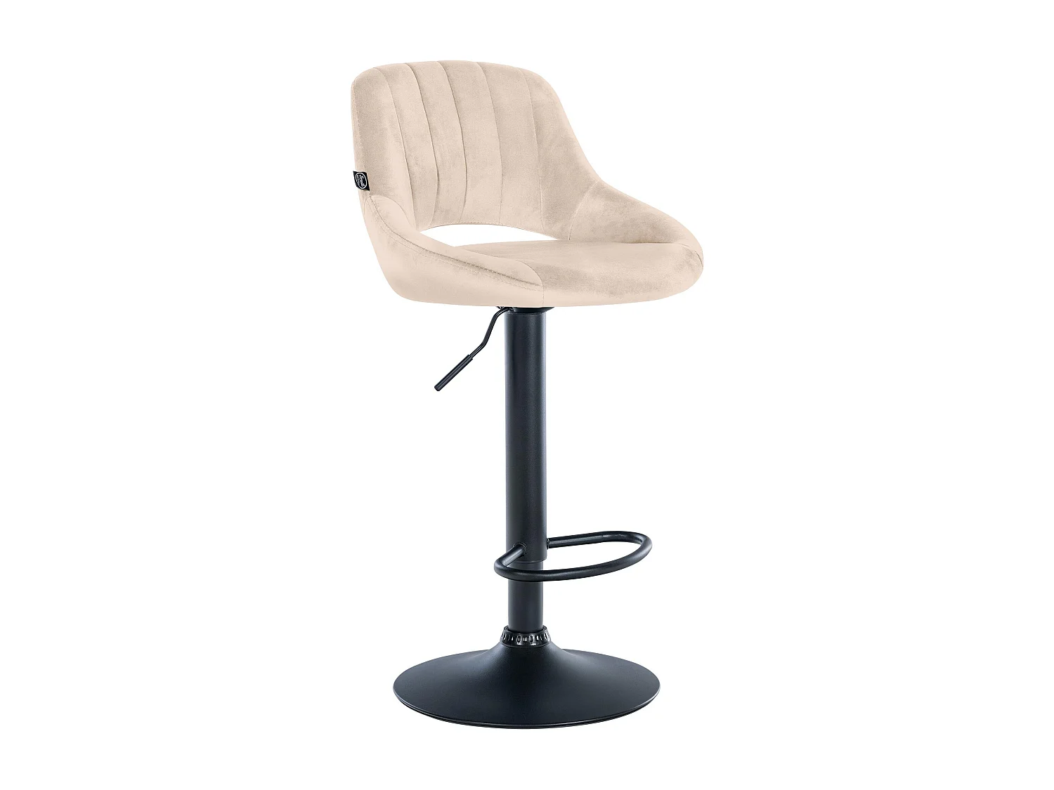 Tabouret de bar - Velours & Noir - Crème - Milet