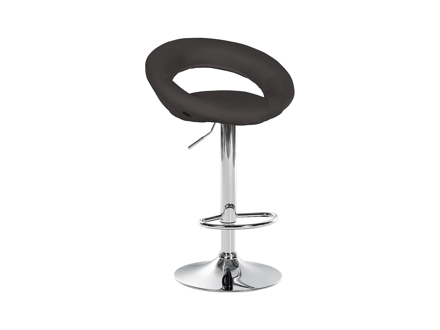 Tabouret de bar - Tissu & Chrome - Gris foncé - Olinda