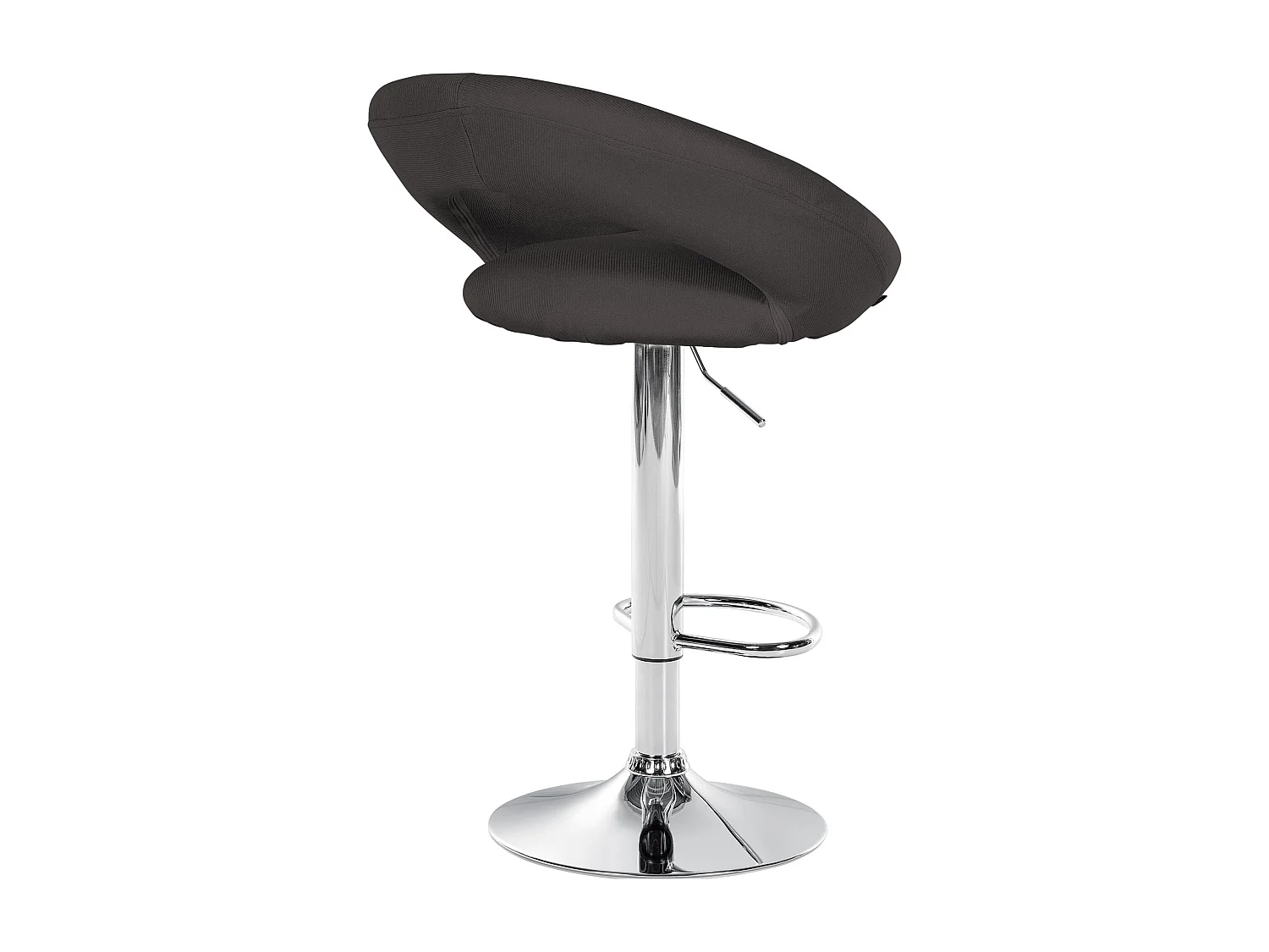 Tabouret de bar - Tissu & Chrome - Gris foncé - Olinda