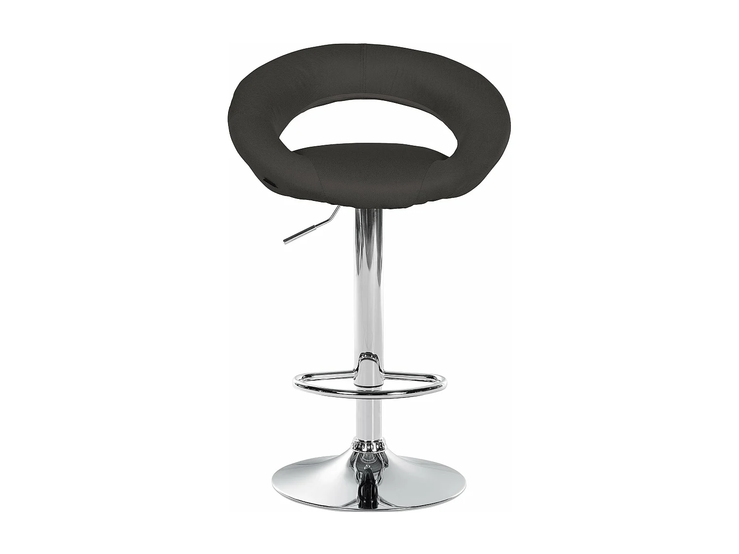 Tabouret de bar - Tissu & Chrome - Gris foncé - Olinda