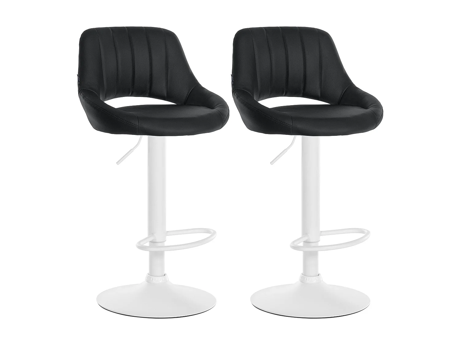 Lot de 2  Tabouret de bar - Similicuir - Noir - Milet