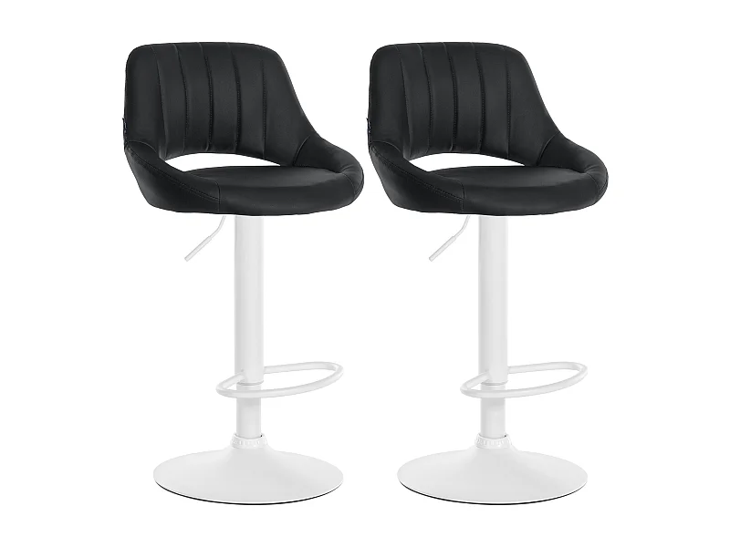 Lot de 2  Tabouret de bar - Similicuir - Noir - Milet