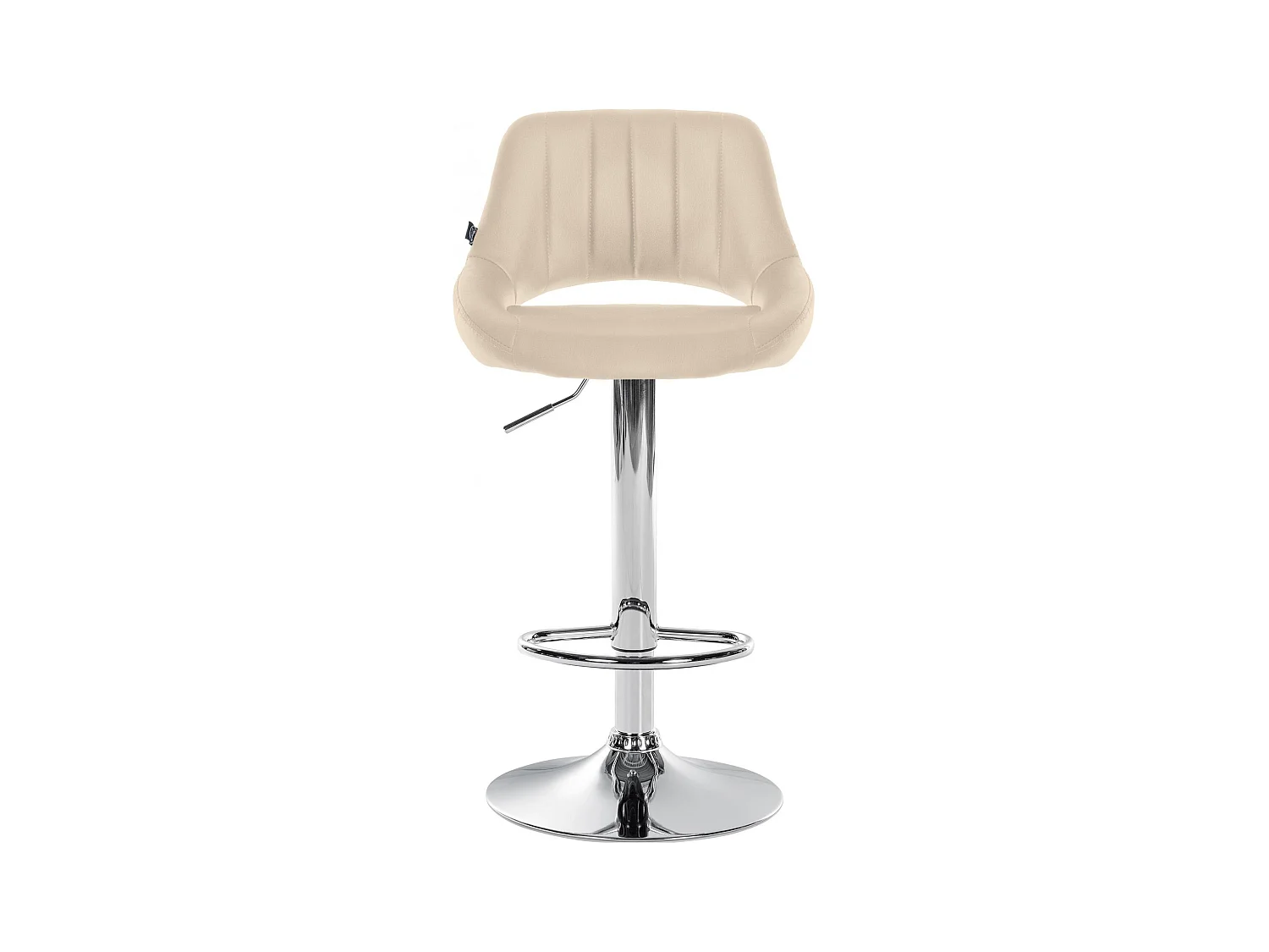 Tabouret de bar - Similicuir & Chrome - Crème - Milet