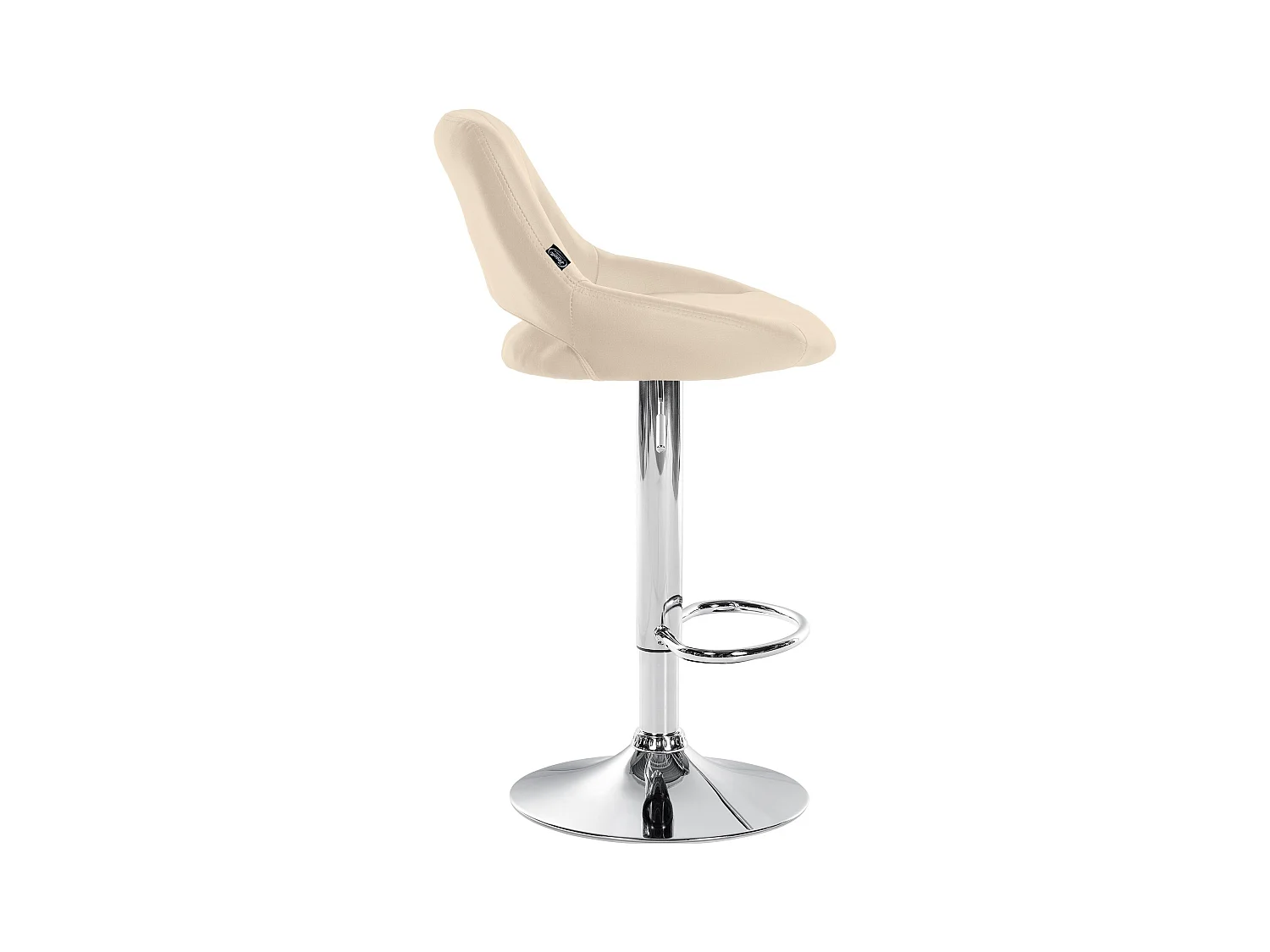 Tabouret de bar - Similicuir & Chrome - Crème - Milet