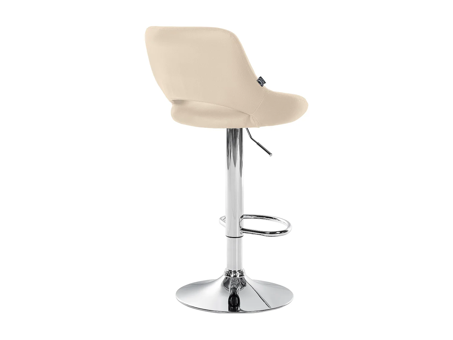 Tabouret de bar - Similicuir & Chrome - Crème - Milet
