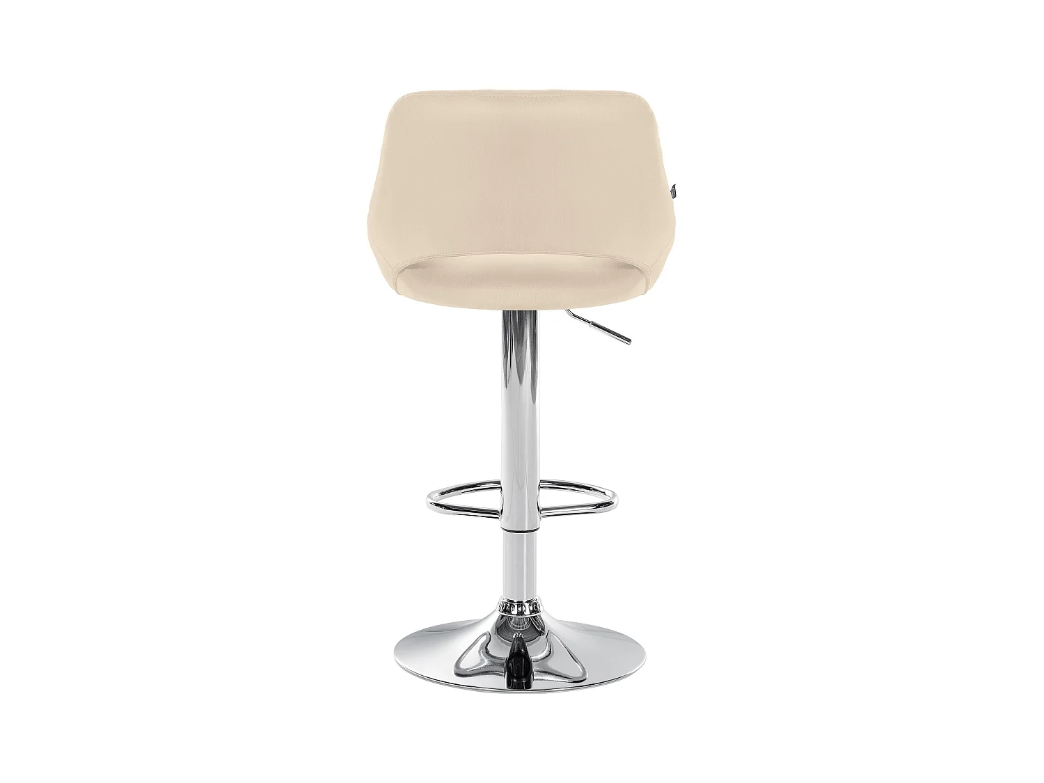 Tabouret de bar - Similicuir & Chrome - Crème - Milet