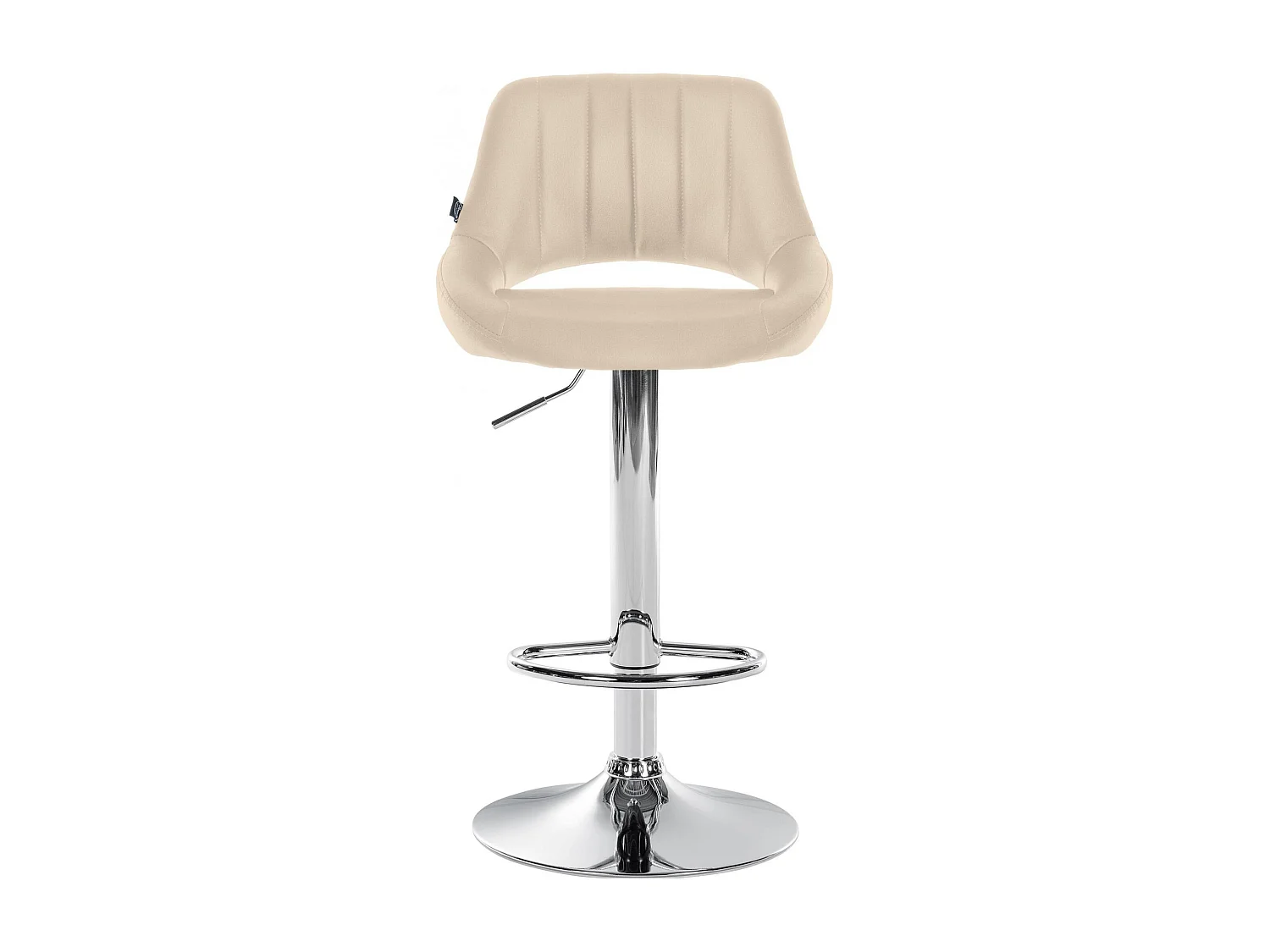 Tabouret de bar - Similicuir & Chrome - Crème - Milet